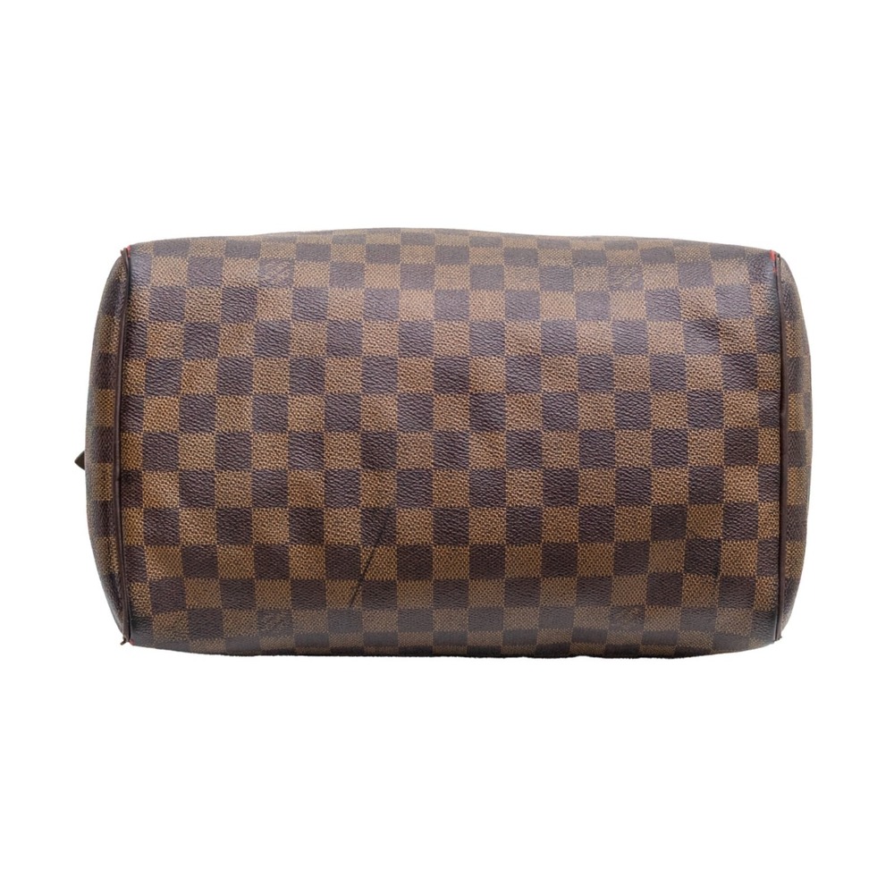 Louis Vuitton Damier Ebene Speedy 30 Boston Bag Brown Canvas Leather Authentic - Picture 6 of 11